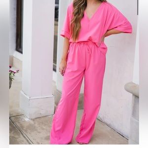 Hot pink set. Size small. NWT